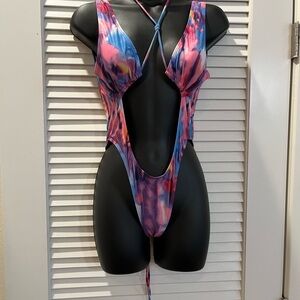 Multicolor Tie-Dye One-Piece Swimsuit